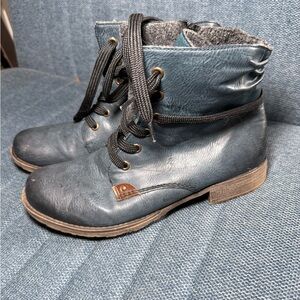 Rieker Blue Combat Boots